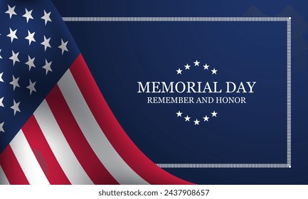 Memorial Day Background Design. Remember and Honor. Vector Illustration.