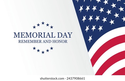 Memorial Day Background Design. Remember and Honor. Vector Illustration.