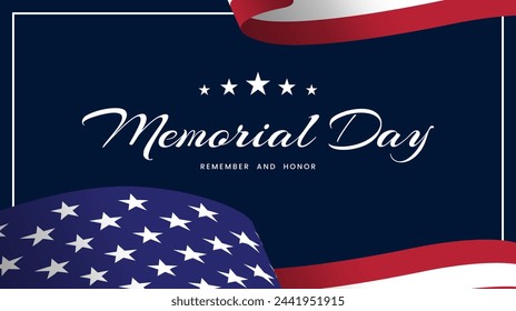 Memorial Day background design. Remember and honor with the USA flag. Vector illustration