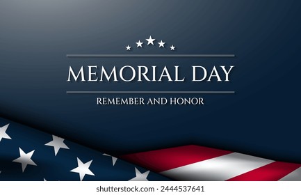 Diseño de fondo Memorial Day. Recuerda y honra. Celebración del Día de la Conmemoración. Fiesta nacional americana.