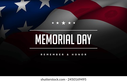 Memorial Day Background Design. Remember and Honor. Vector Illustration.