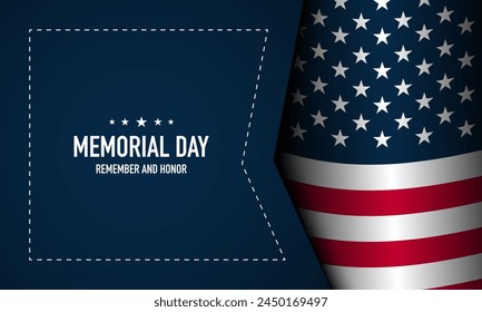 Memorial Day Background Design. Remember and Honor. Vector Illustration.
