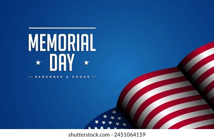 Memorial Day Background Design. Remember and Honor. Vector Illustration.