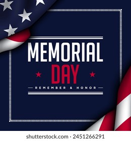 Memorial Day Background Design. Remember and Honor. Vector Illustration.