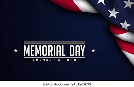 Diseño de fondo Memorial Day. Recuerda y honra. Ilustración vectorial.