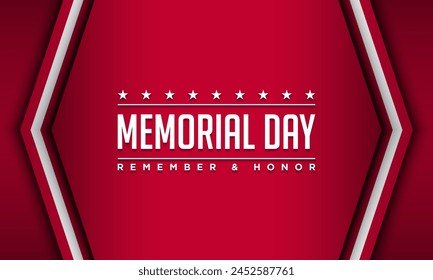 Memorial day background design with remember and honor text