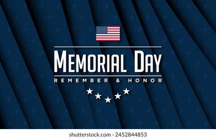 Memorial day background design with remember and honor text