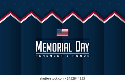 Memorial day background design with remember and honor text