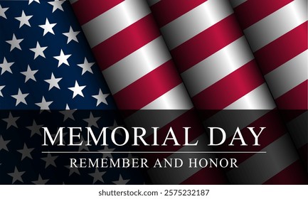 Memorial day background design with  remember and honor text