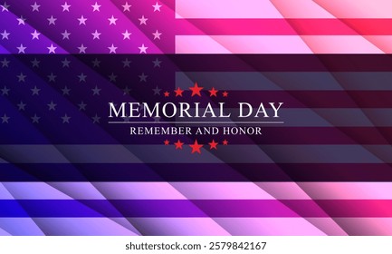 Memorial day background design with remember and honor text 