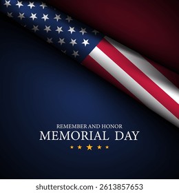 Memorial day background design with remember and honor text
