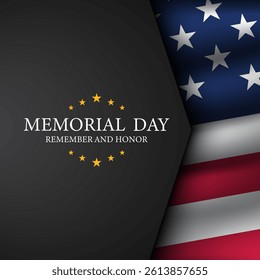 Memorial day background design with remember and honor text