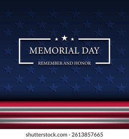 Memorial day background design with remember and honor text