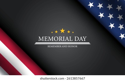 Memorial day background design with remember and honor text