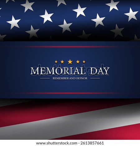 Memorial day background design with remember and honor text