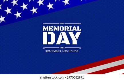Memorial Day. background design with US flag. It is suitable for banners, posters, websites, advertising. Vector illustration
