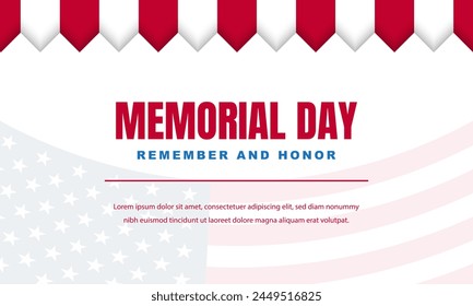 Memorial Day Background Design. Vector Illustration.