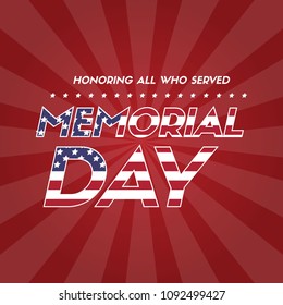 Memorial day background flag american