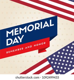 Memorial day background flag american