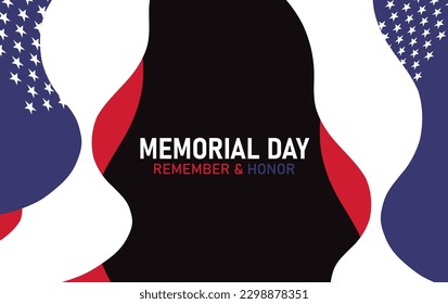 Memorial day background with flag of the United States. Vector illustration
