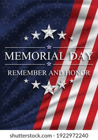 Memorial day background with national flag of United States. National holiday of the USA. Vector illustration.