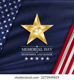 Memorial day background with national flag of United States. National holiday of the USA.