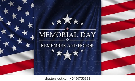 Memorial day background with national flag of United States. National holiday of the USA. Vector illustration.