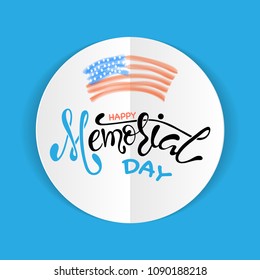 Memorial Day background with stars, ribbon and lettering. Template for Memorial Day. Vector
