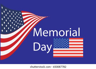 Memorial Day background with stars, USA flag 
