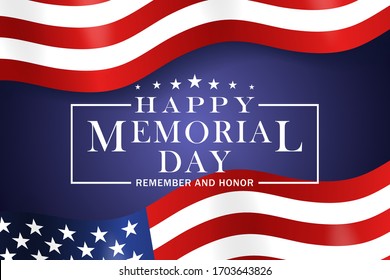 Memorial Day background. Template for Memorial Day festive design. Memorial Day greeting card with stars and stripes. Vector illustration.