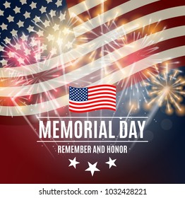 Memorial Day Background Template Vector Illustration EPS10