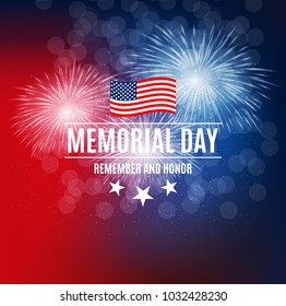 Memorial Day Background Template Vector Illustration EPS10