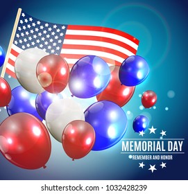 Memorial Day Background Template Vector Illustration EPS10