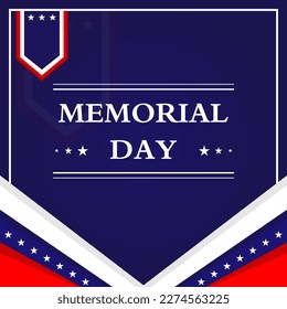 Memorial day background template. Vector illustration.