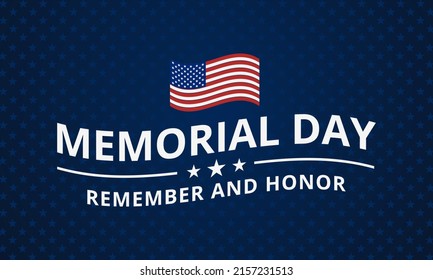 Memorial Day background with text. Happy Memorial Day background vector illustration, USA.