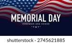 Memorial Day background, US flag border, text design