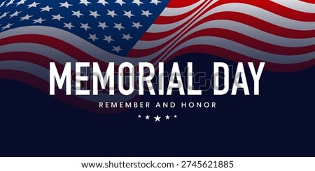 Memorial Day background, US flag border, text design