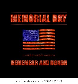 Memorial day background vector art. Remember and honor. Illustration