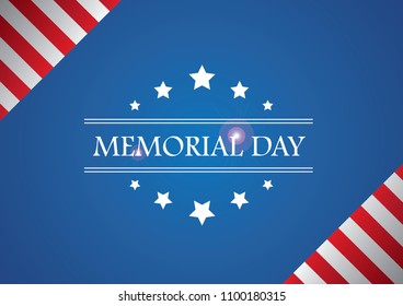 Memorial Day background vector illustration with text