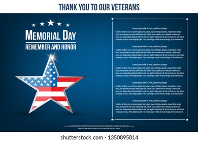 Memorial Day background vector illustration 