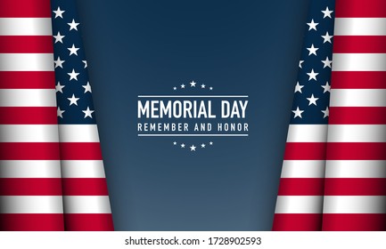 Memorial Day Background Vector Illustration. Remember and Honor. 