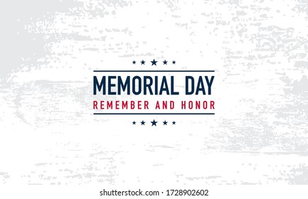 Memorial Day Background Vector Illustration. Remember and Honor. 