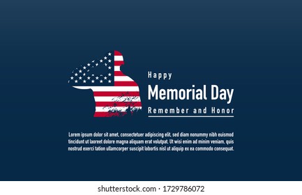 Memorial Day Background Vector Illustration. Remember and Honor. 