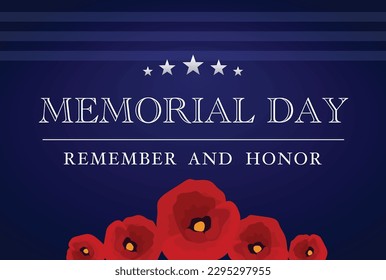 Memorial Day background. Vector isolated illustration. Greeting card banner or poster design.