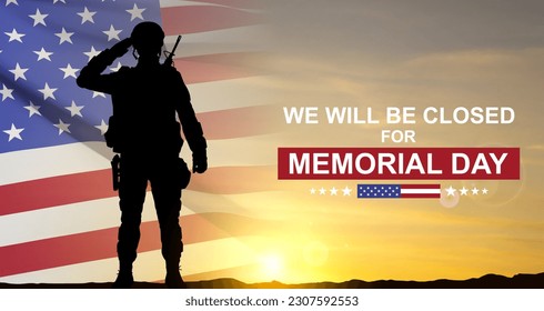 Memorial day background. We will be closed for Memorial Day. EPS10 vector