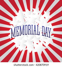 Memorial day. Background whith stars.