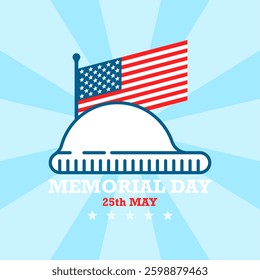 Memorial day backround illustration. 25th May memorial day illustration