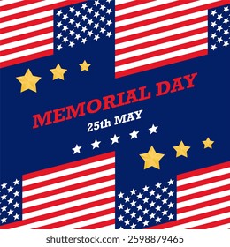 Memorial day backround illustration. 25th May memorial day illustration