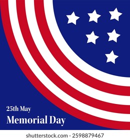 Memorial day backround illustration. 25th May memorial day illustration
