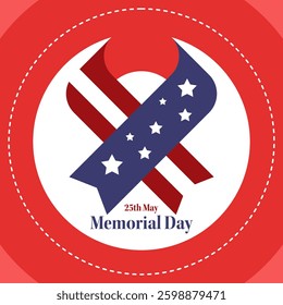 Memorial day backround illustration. 25th May memorial day illustration